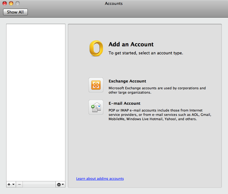 configure a pop3 account in outlook 2011 for mac